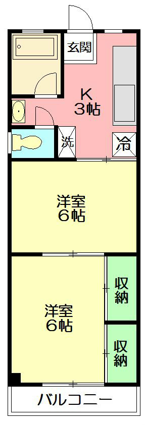 横浜市栄区長沼町のマンションの間取り