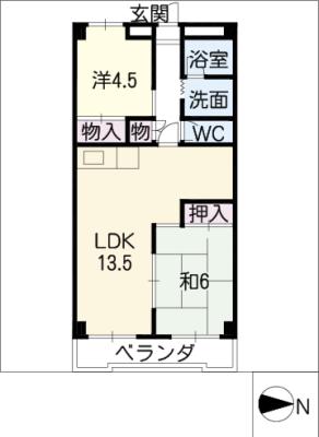 アールイーステージ蟹江の間取り