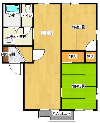 佐野市植下町のアパートの間取り