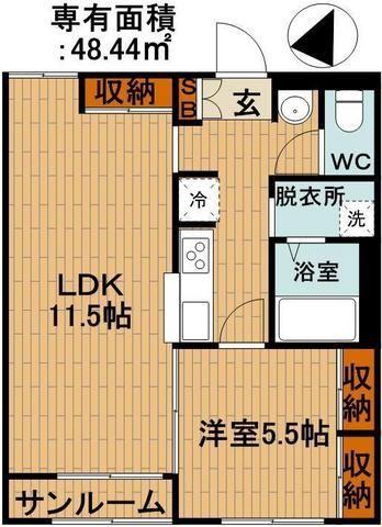 白井市冨士のアパートの間取り