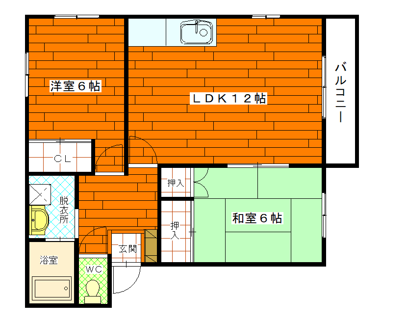 広島市西区庚午中のアパートの間取り