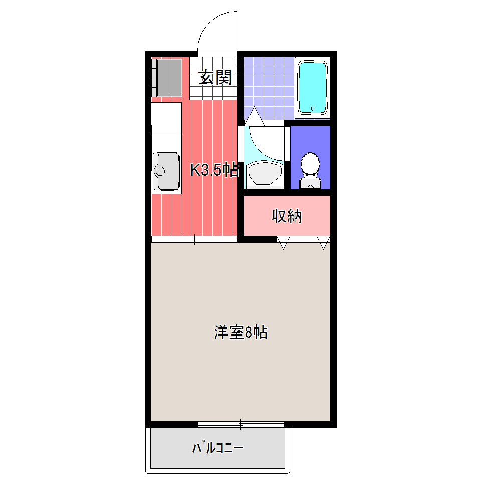 アロエ八木山Cの間取り