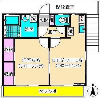 埼玉県さいたま市浦和区木崎５（アパート）の賃貸物件の間取り