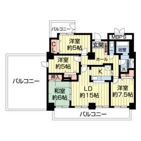 土浦市西真鍋町のマンションの間取り