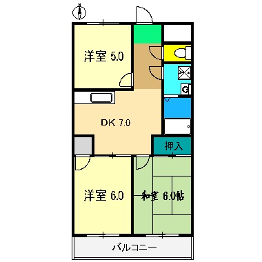 パレスハイツ萩野の間取り