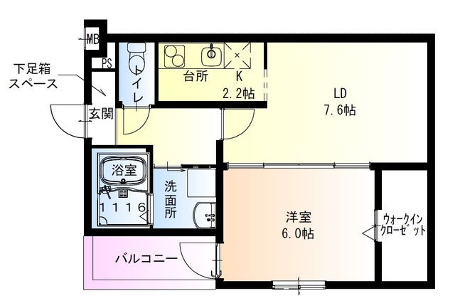 【東大阪市横沼町のアパートの間取り】