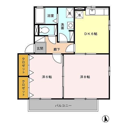 春日井市南花長町のアパートの間取り