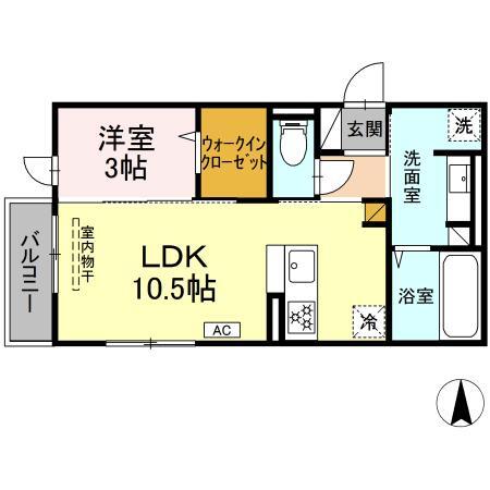 東温市南方のアパートの間取り