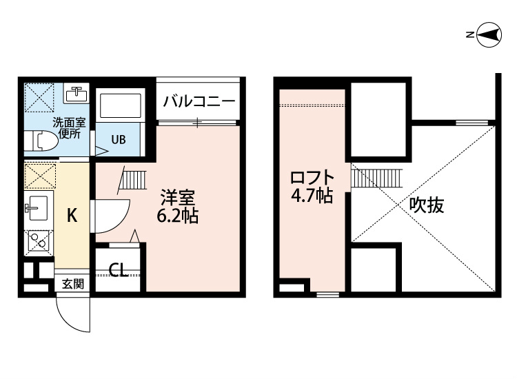 【名古屋市中村区稲上町のアパートの間取り】