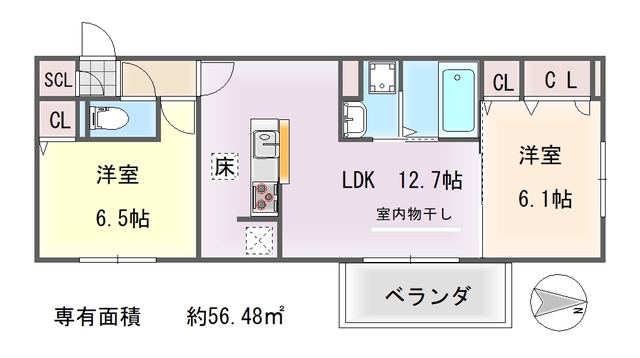 D-ROOM 一乗寺の間取り