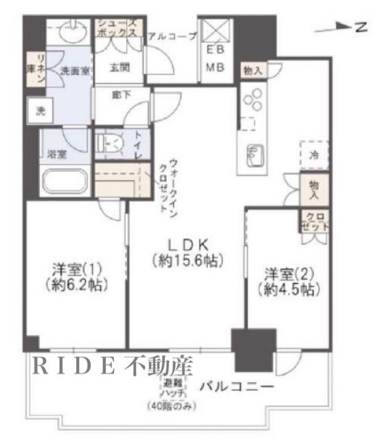 シエリアタワー大阪堀江の間取り