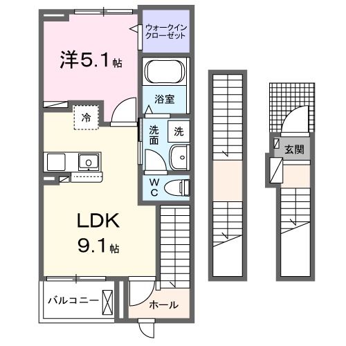 【広島市安佐南区八木のアパートの間取り】