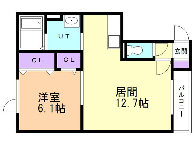 苫小牧市新中野町のアパートの間取り