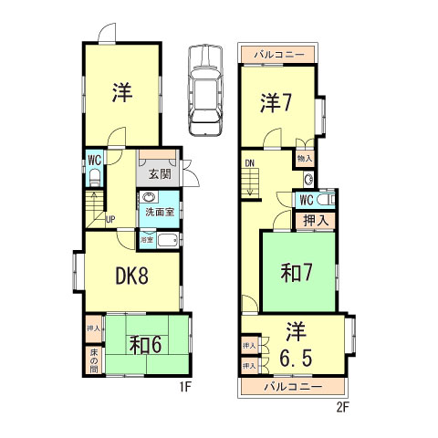 明石市朝霧町２丁目戸建の間取り