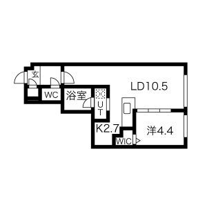 札幌市白石区本郷通のマンションの間取り