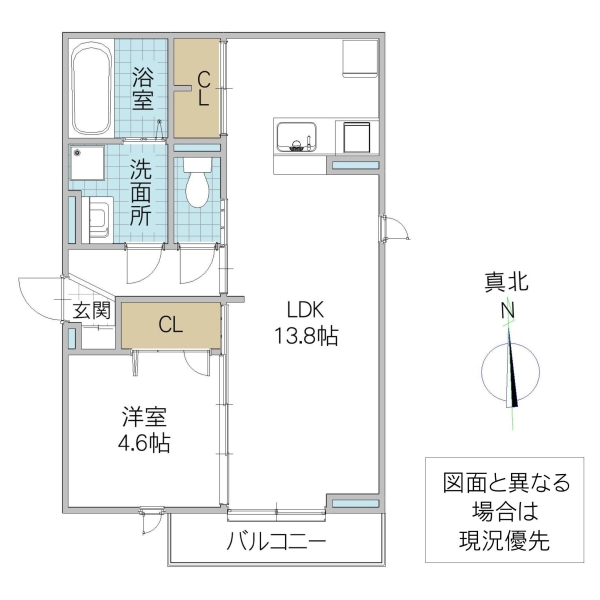 水戸市城南のアパートの間取り