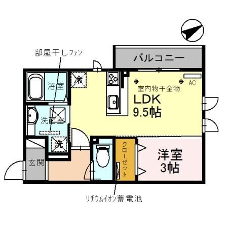 金沢市西都のアパートの間取り