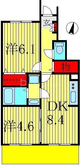 柏市南逆井のアパートの間取り