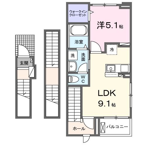 【和歌山市宇須のアパートの間取り】