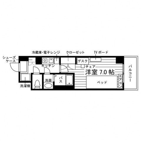 学生会館 エンブルエール草薙駅前[食事付き]の間取り