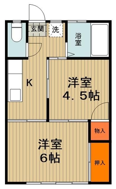 川越市南大塚のアパートの間取り