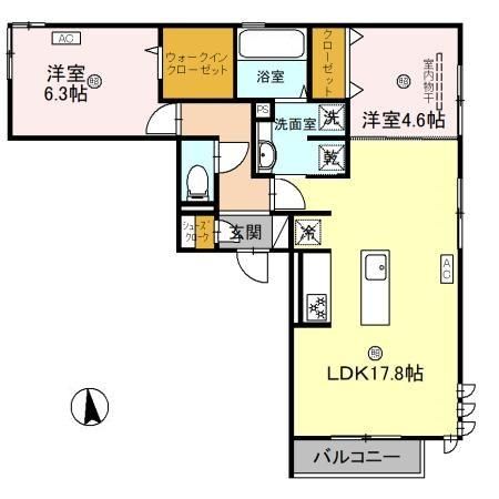 和歌山市四番丁のアパートの間取り