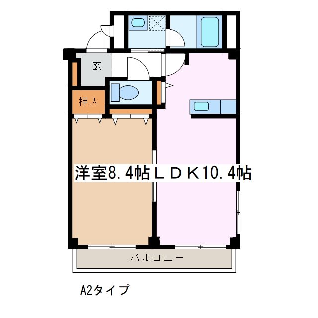 松本市本庄のマンションの間取り