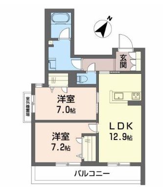 吹田市岸部北のマンションの間取り