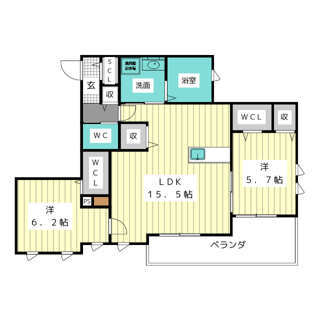 ラシーネ豊が丘の間取り