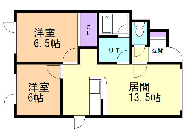 札幌市西区西町南のアパートの間取り