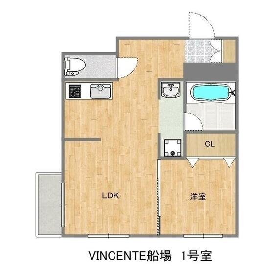 熊本市中央区船場町のマンションの間取り