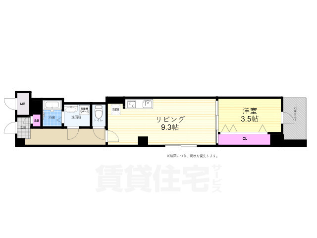 【広島市中区土橋町のマンションの間取り】