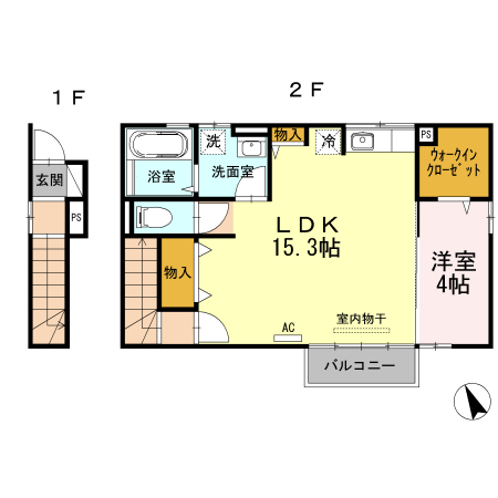 グランモアかじろ　Ｄの間取り