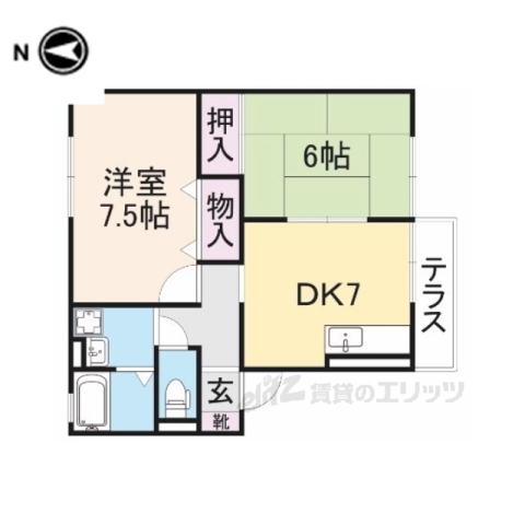 与謝郡与謝野町字幾地のアパートの間取り