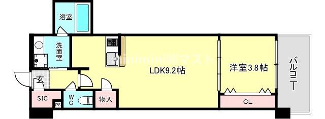 大阪市西区南堀江のマンションの間取り