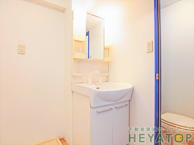 洗面設備　忙しい朝の身支度に便利なシャワー付き洗面化粧台