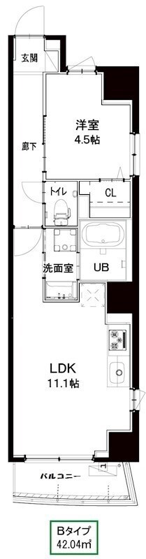 都営新宿線 岩本町駅 徒歩4分 9階建 築10年の間取り写真