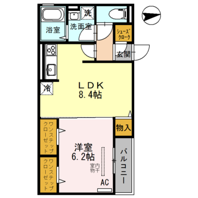 ＪＲ片町線 放出駅 徒歩9分 2階建 築13年の間取り写真