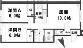 ＪＲ函館本線 白石駅 徒歩2分 2階建 築8年の間取り写真