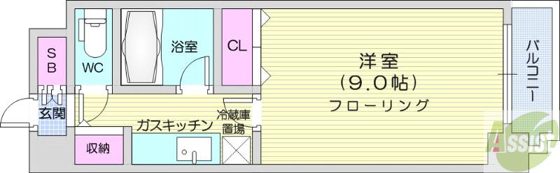 地下鉄東西線 西２８丁目駅 徒歩4分 8階建 築37年の間取り写真