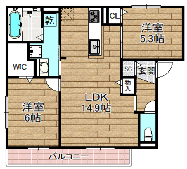 D-residence下田部Aの間取り写真