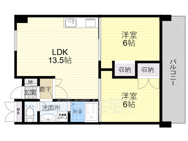 豊中市熊野町のマンションの間取り