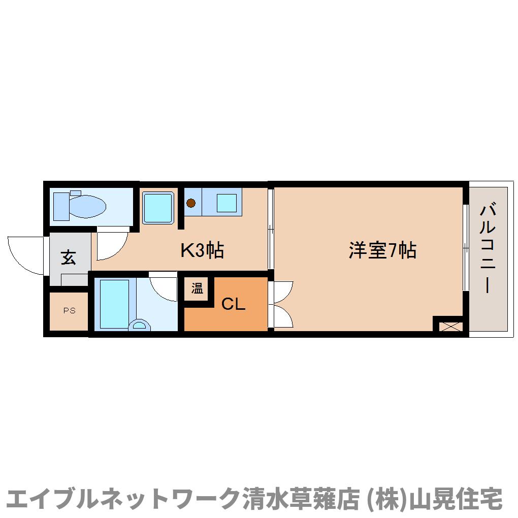 【静岡市清水区中之郷のマンションの間取り】