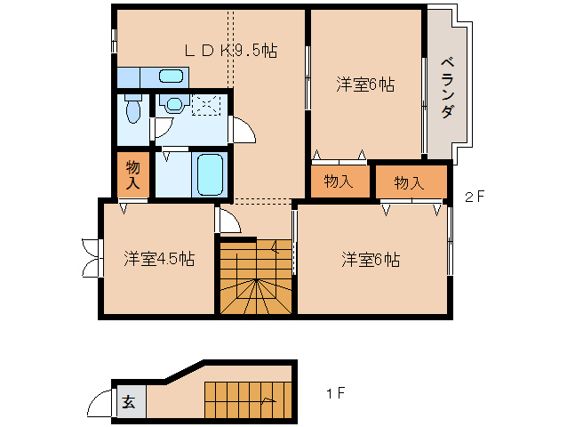 天理市柳本町のアパートの間取り