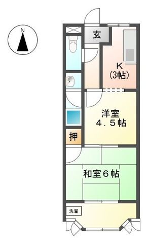 岐阜市須賀のアパートの間取り