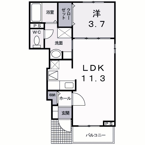 高崎市大八木町のアパートの間取り