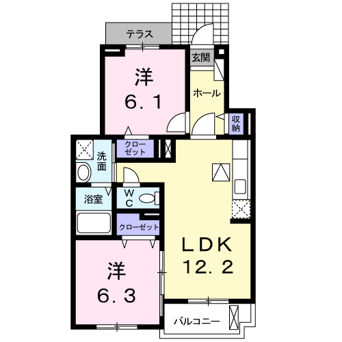 ランド　ピースAの間取り