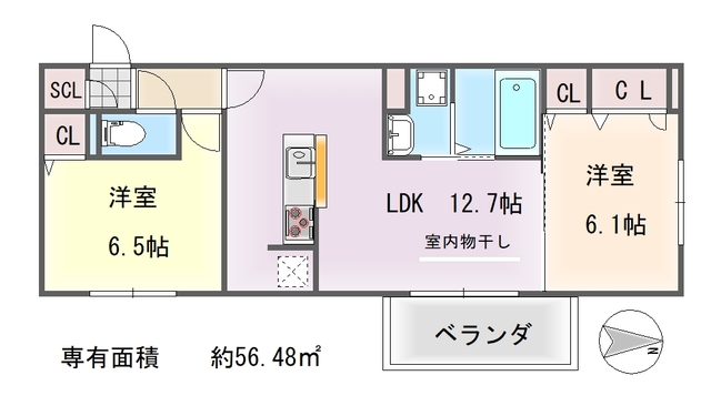 D-ROOM 一乗寺の間取り