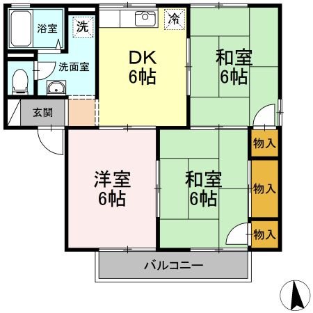 グリーンハイツ　A棟の間取り