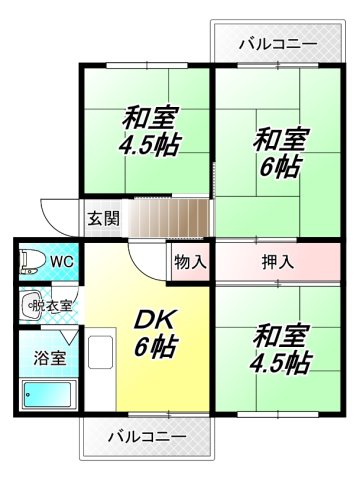 フラワリータウン志紀D棟の間取り